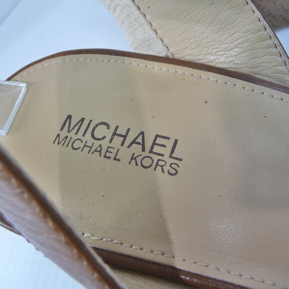 MICHAEL KORS LEATHER ESPADRILLE WEDGE 8.5 - Picture 11 of 12